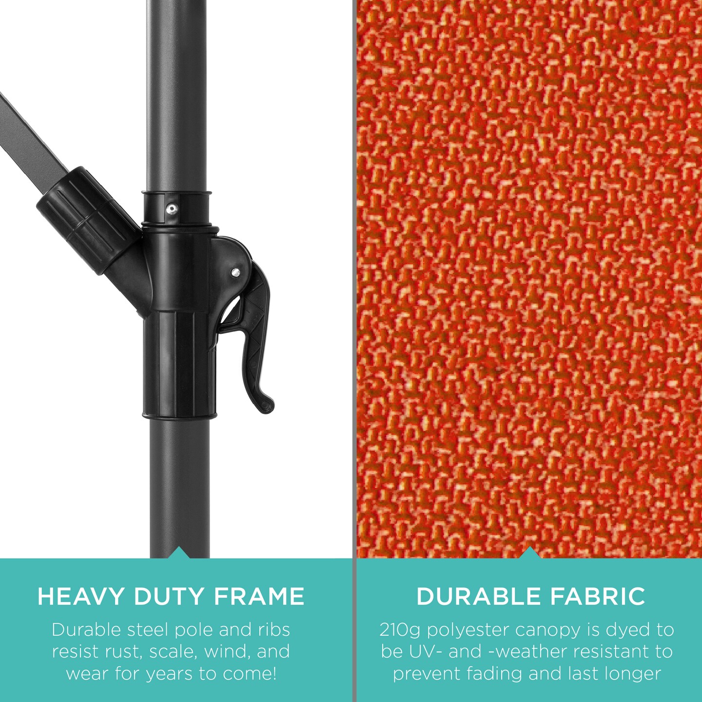 Best Choice Products 10ft Offset Hanging Outdoor Market Patio Umbrella w/ Easy Tilt Adjustment