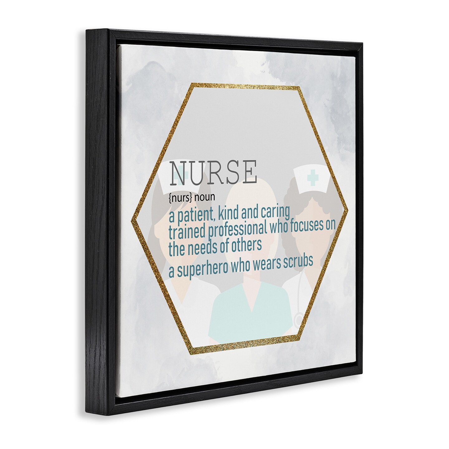 Stupell Industries Nurse Professional Definition Framed Floater Canvas Wall Art