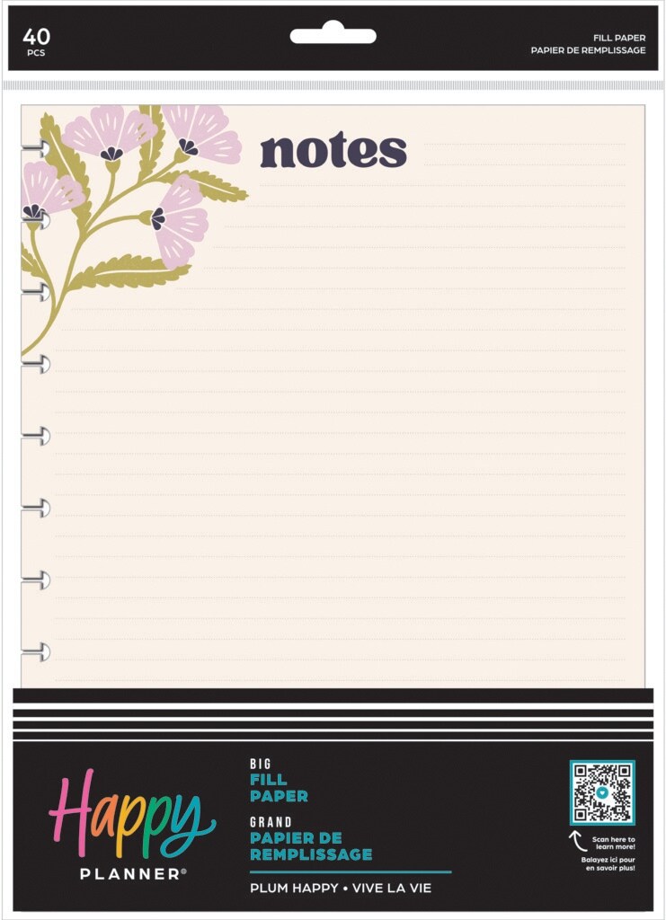 Happy Planner Big Fill Paper-Plum Happy