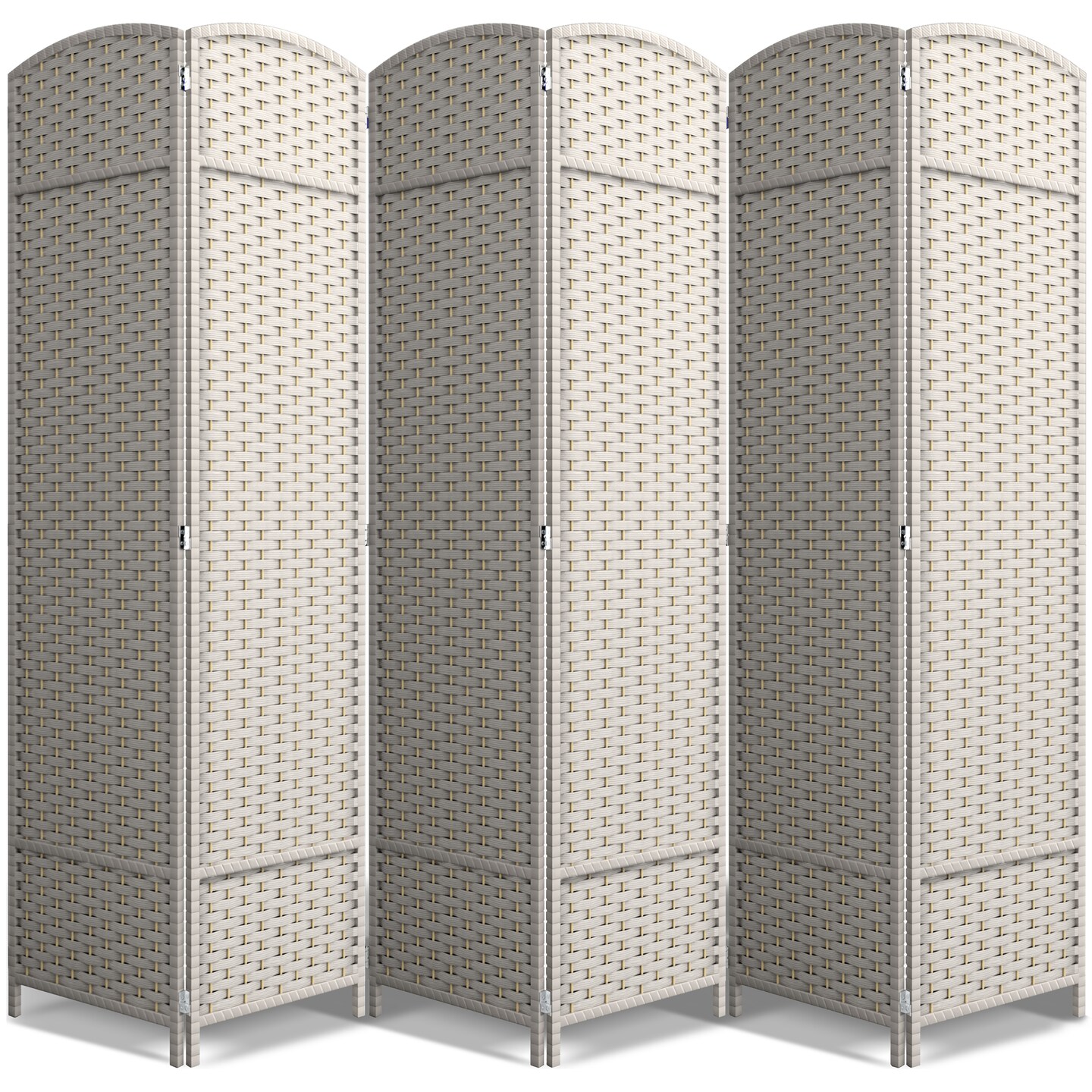 Sorbus 6 Panel Room Divider 6 ft. Tall - Privacy Screen, Extra Wide Double Hinged Panels, Mesh Hand-Woven Design