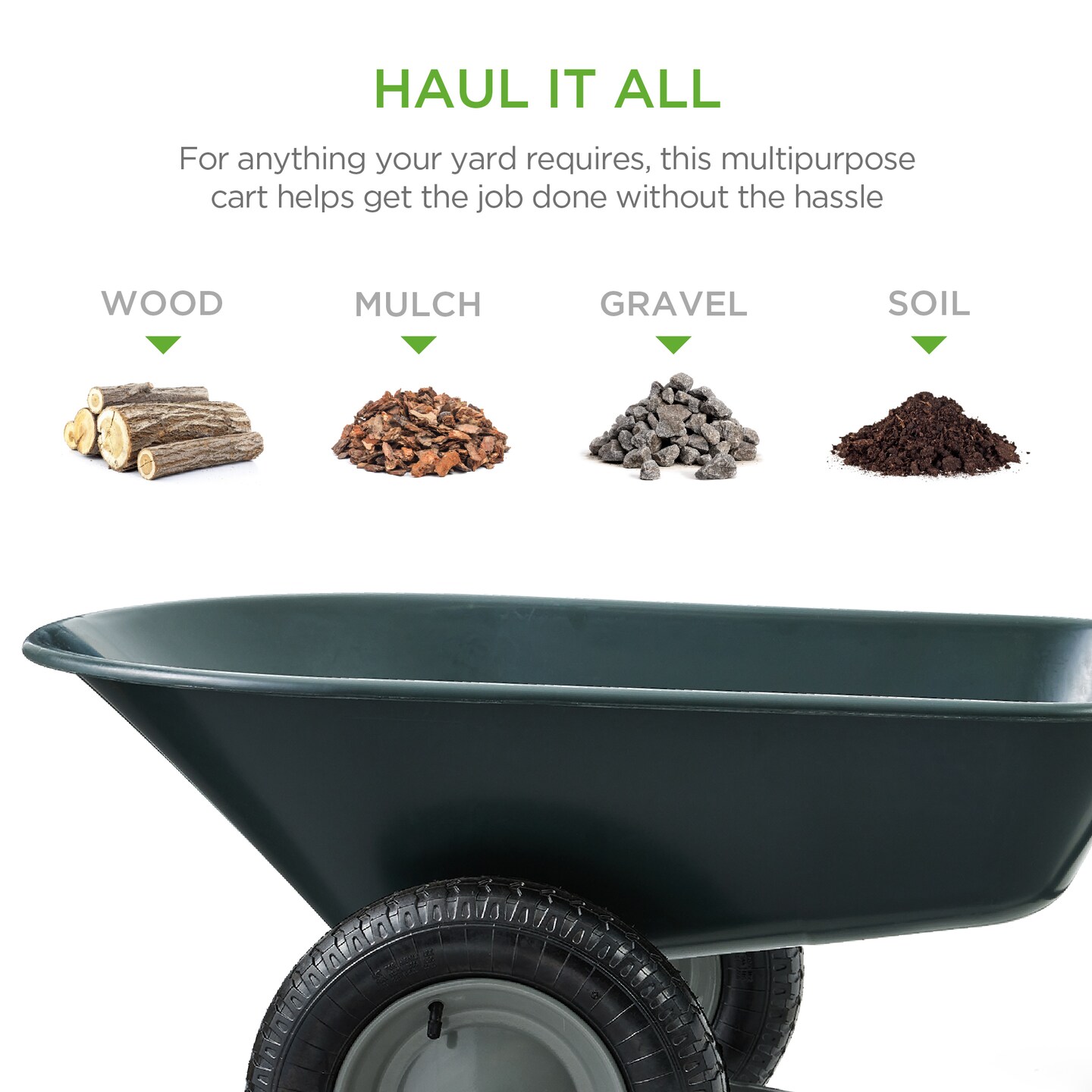 Best Choice Products Dual-Wheel Home Wheelbarrow Yard Garden Cart for Lawn, Construction