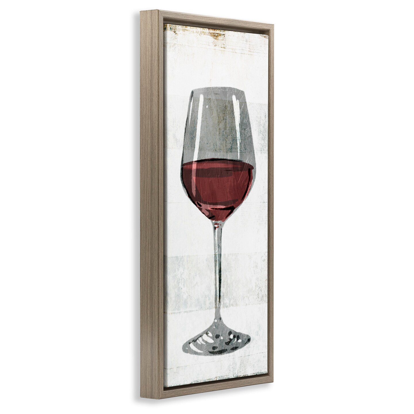 Stupell Industries Rustic Kitchen Red Wine Glass Framed Floater Canvas Wall Art