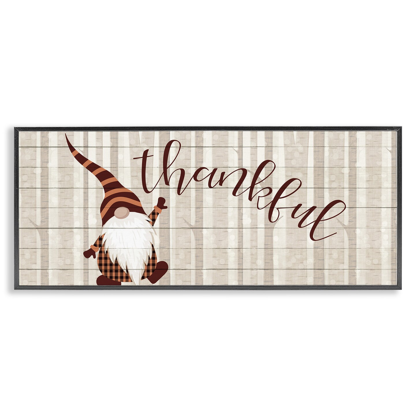 Stupell Industries Thankful Harvest Forest Gnome Framed Giclee Art