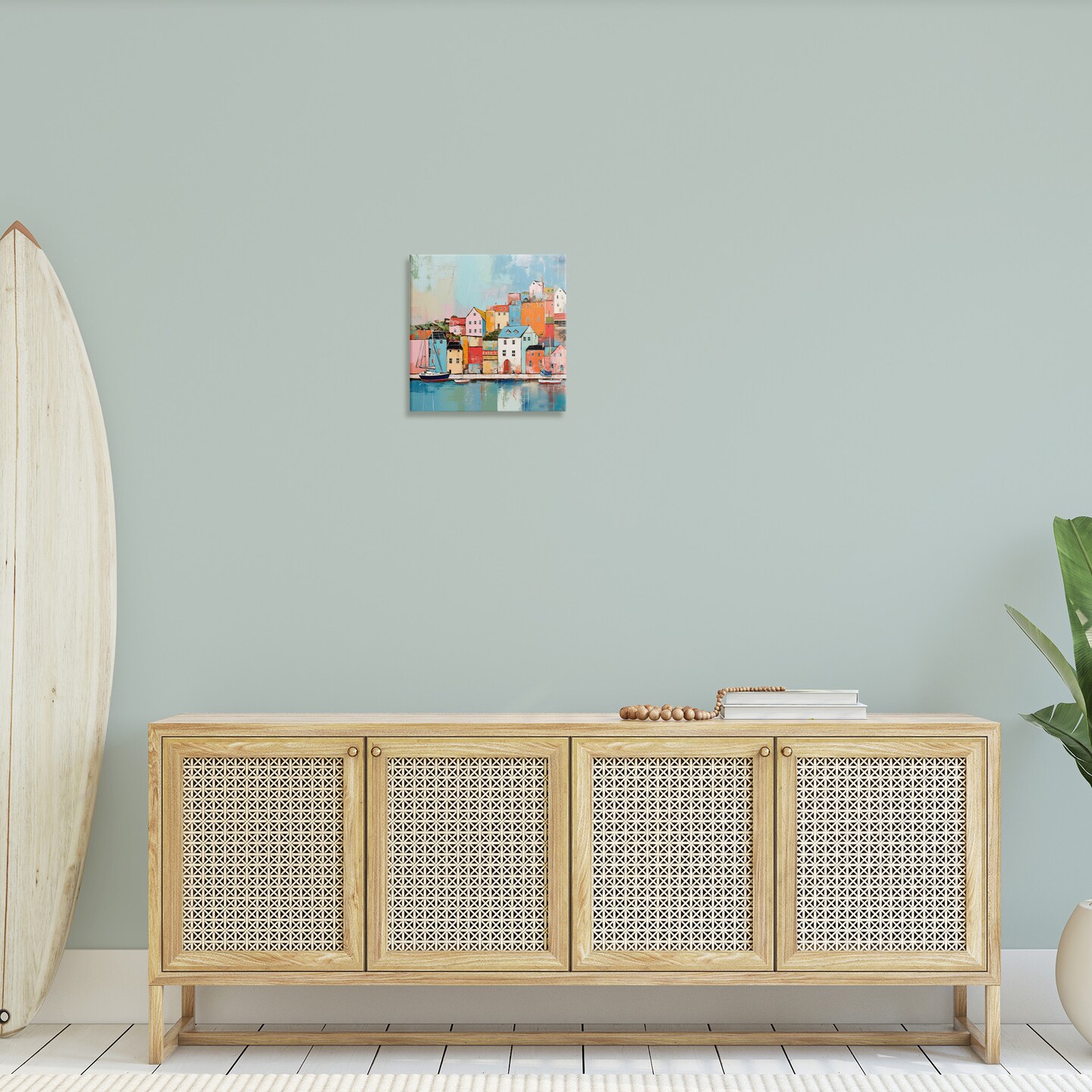 Stupell Industries Seaside Neighborhood Painting Canvas Wall Art