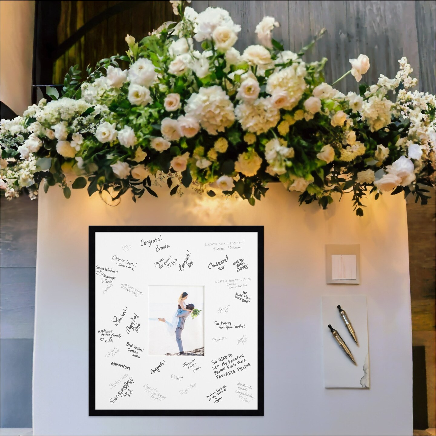Svelte Signature Mat Picture Frame, Photo Frame Wedding Guest Book Alternative, Autograph Picture Mat for Signature Board, Wedding Celebrations Graduations Support Encouragement or Retirement