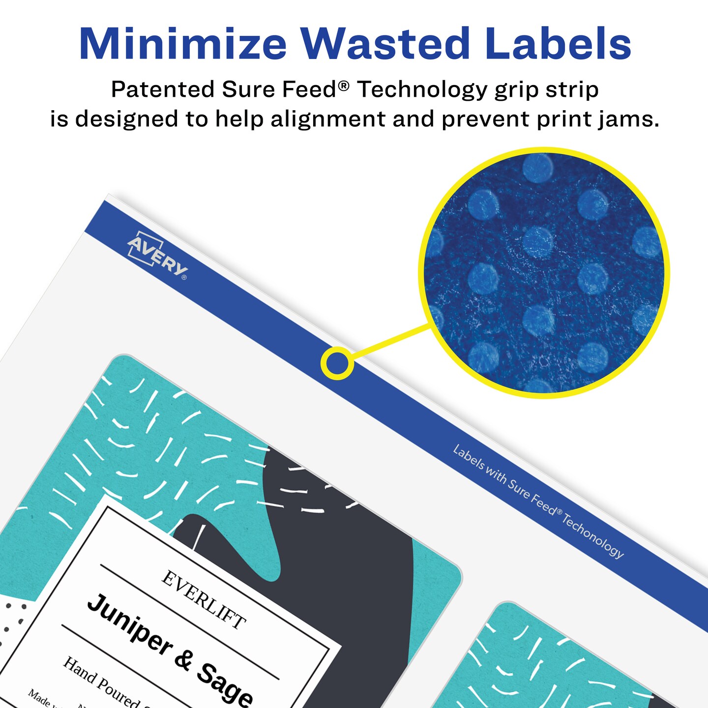 Avery Matte White Removable Rectangle Labels with Sure Feed Technology, Print-to-the-Edge, 4&#x22; x 3&#x22;