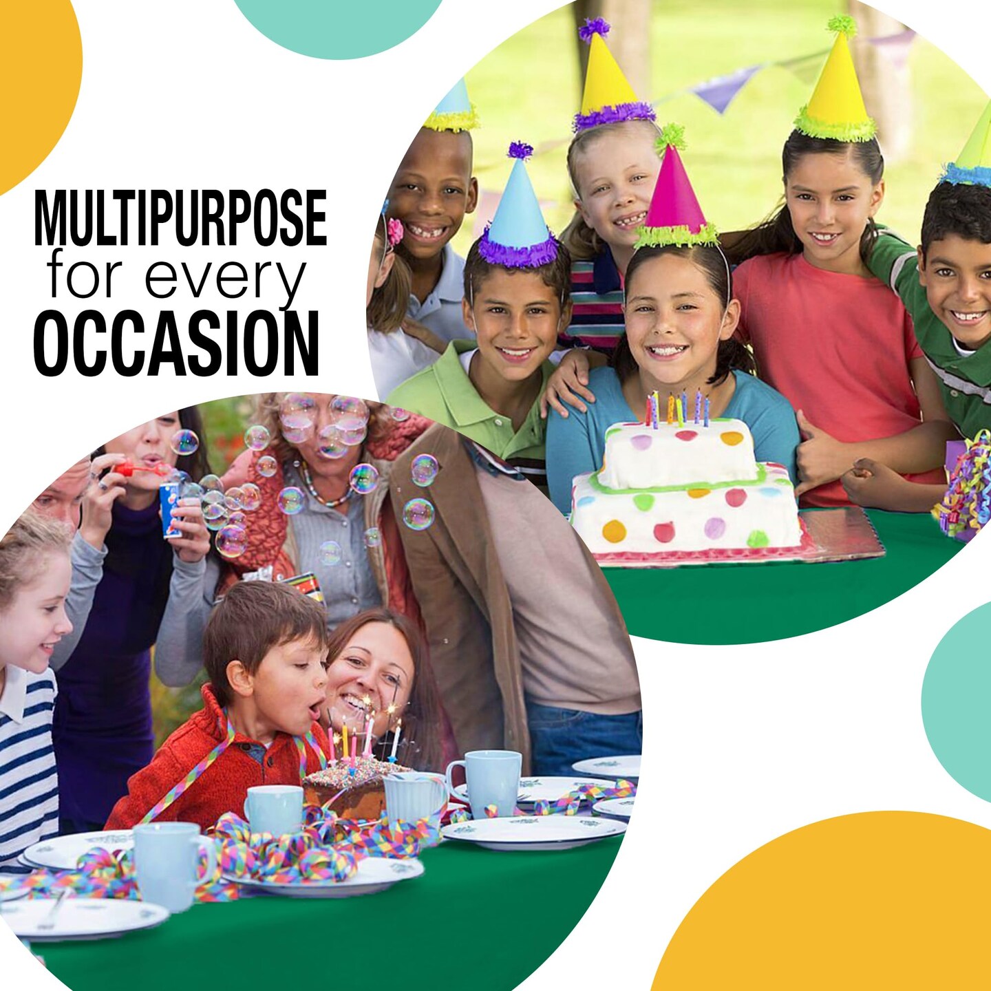 Party Solids 54" x 300' Plastic Table Cover Roll with Slide Cutter – Cut-to-Size Dispenser Box – Makes Up to 36 Disposable 8' Rectangle Tablecloths by Exquisite