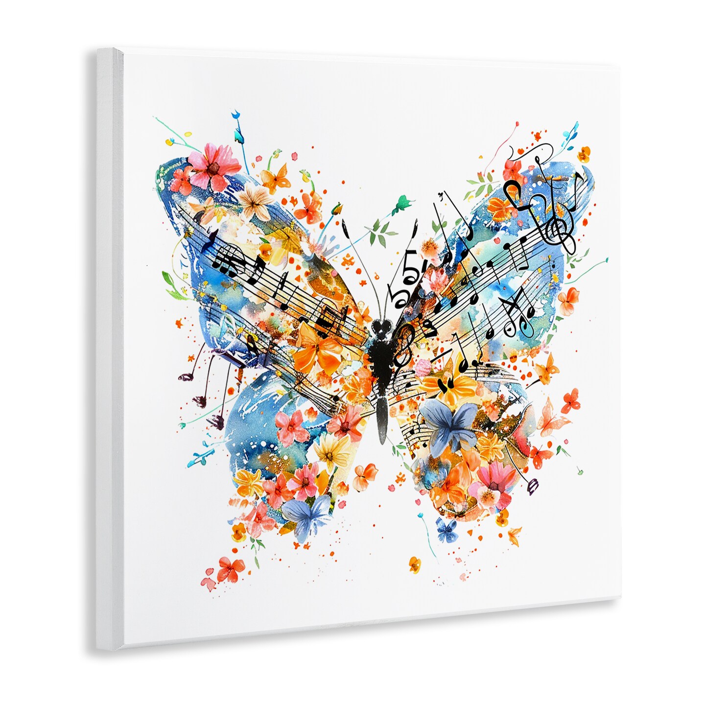 Stupell Industries Song Notes Butterfly Wall Plaque Art Design by LSR Design Studio