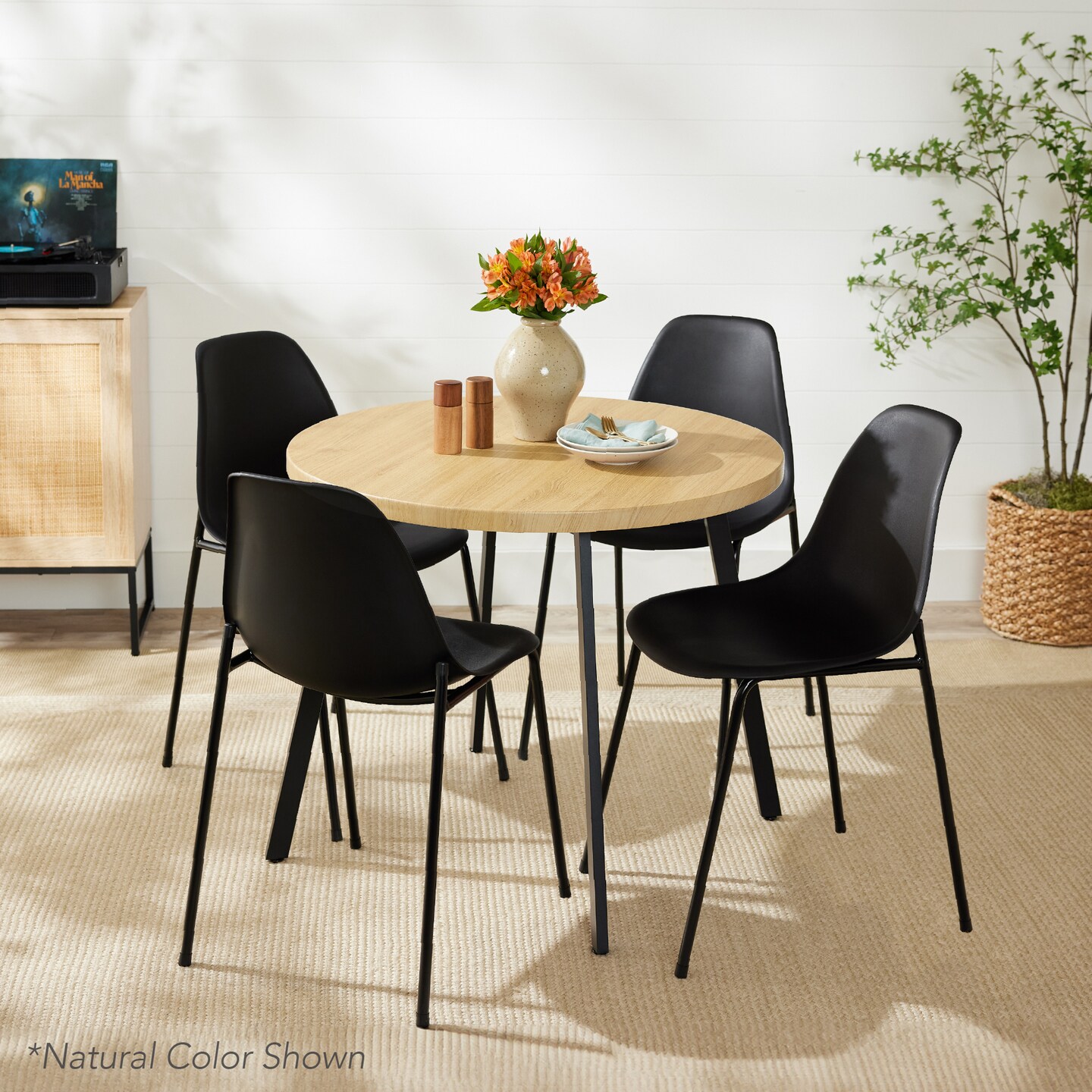 Best Choice Products 35.5in Mid-Century Modern Round Dining Table w/ Steel Legs, Adjustable Feet