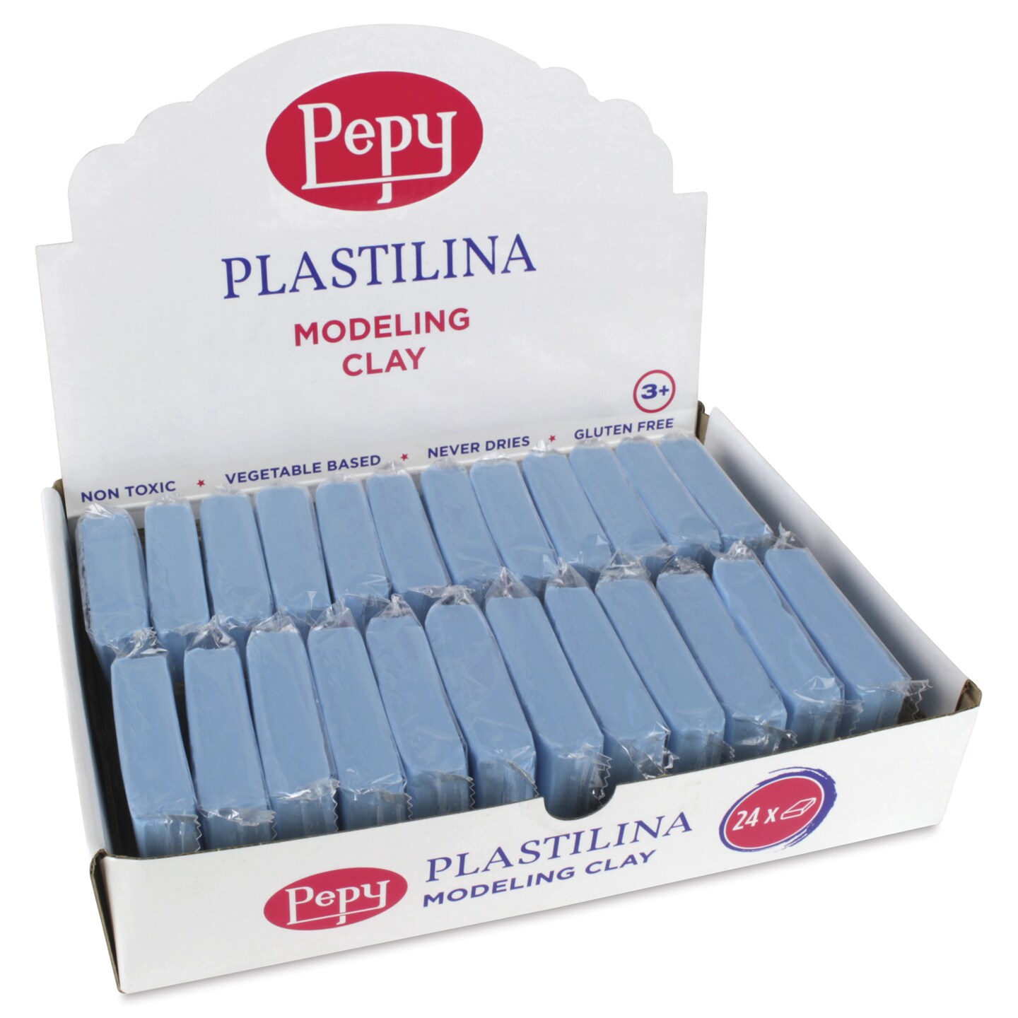Pepy Plastilina Modeling Clay - Light Blue, 1.4 oz, Pkg of 24