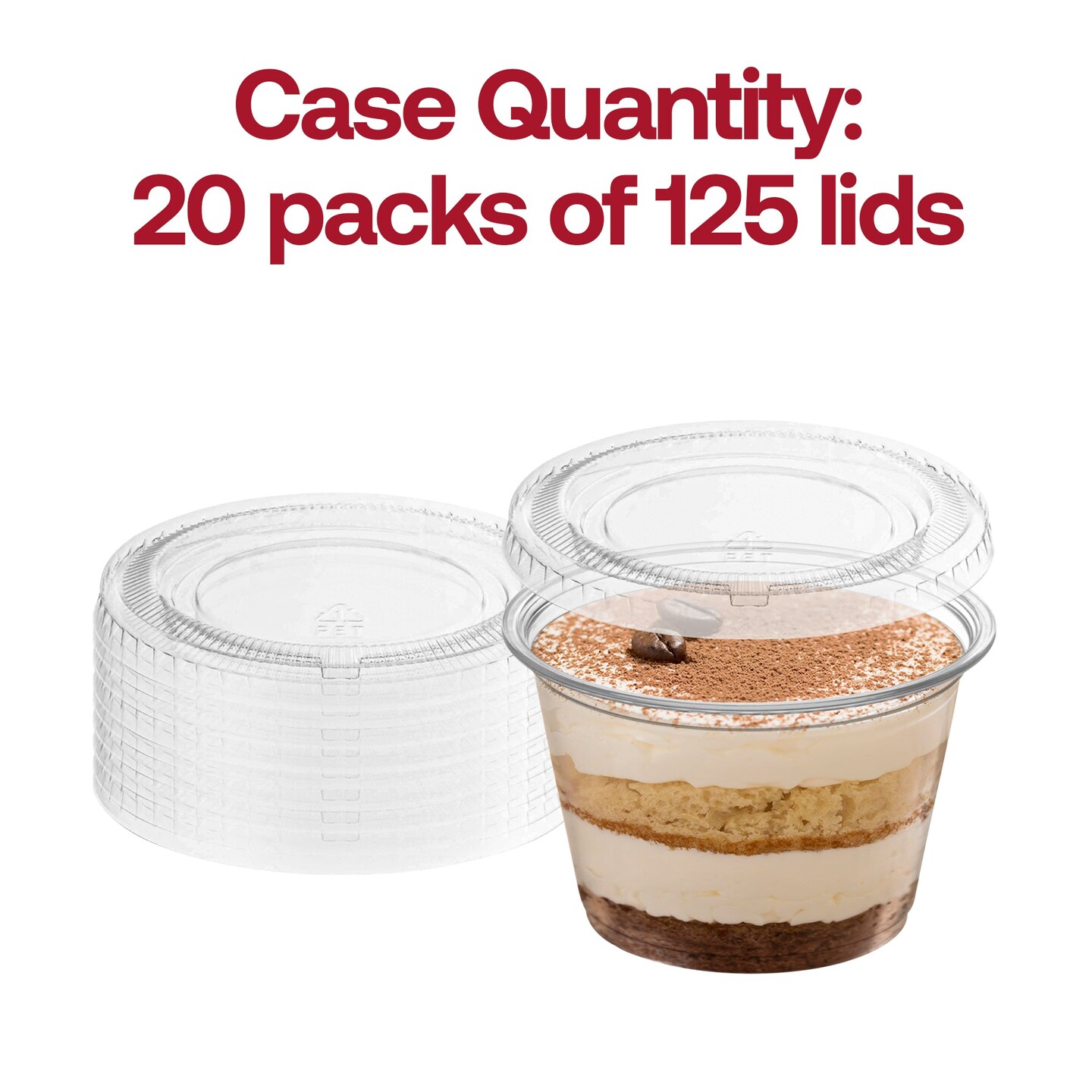 Lid For Clear Plastic Portion / Souffle cup - 4oz (2500 Lids)