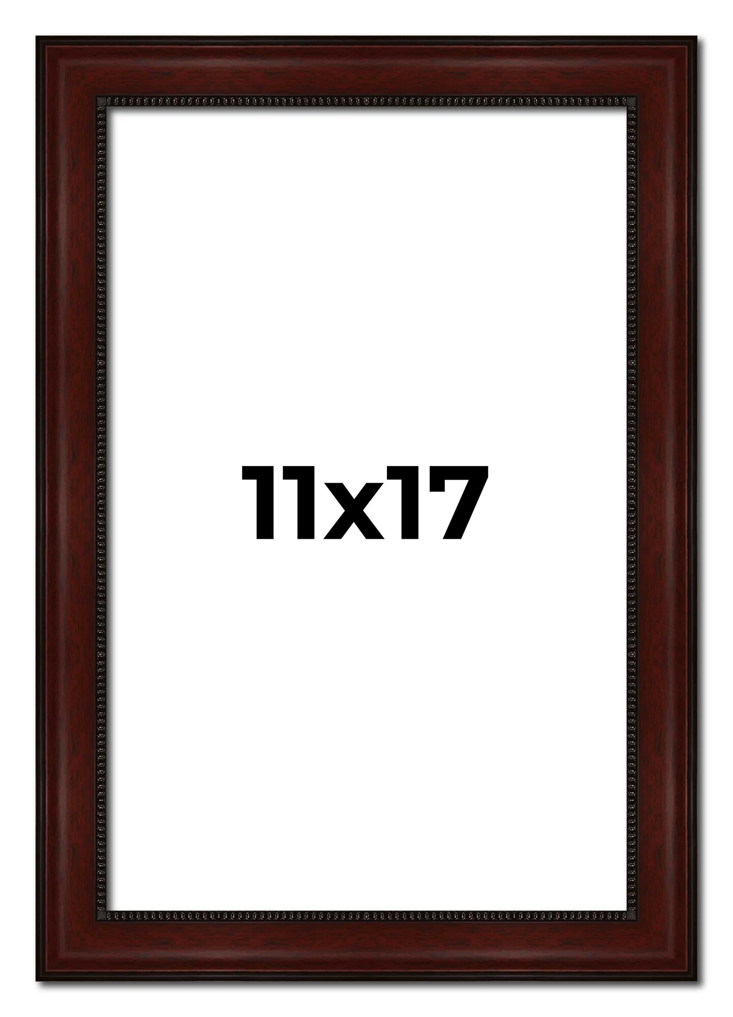 11x17 Distressed Brown Picture Frame - UV Acrylic, Foam Board Backing, Hanging Hardware