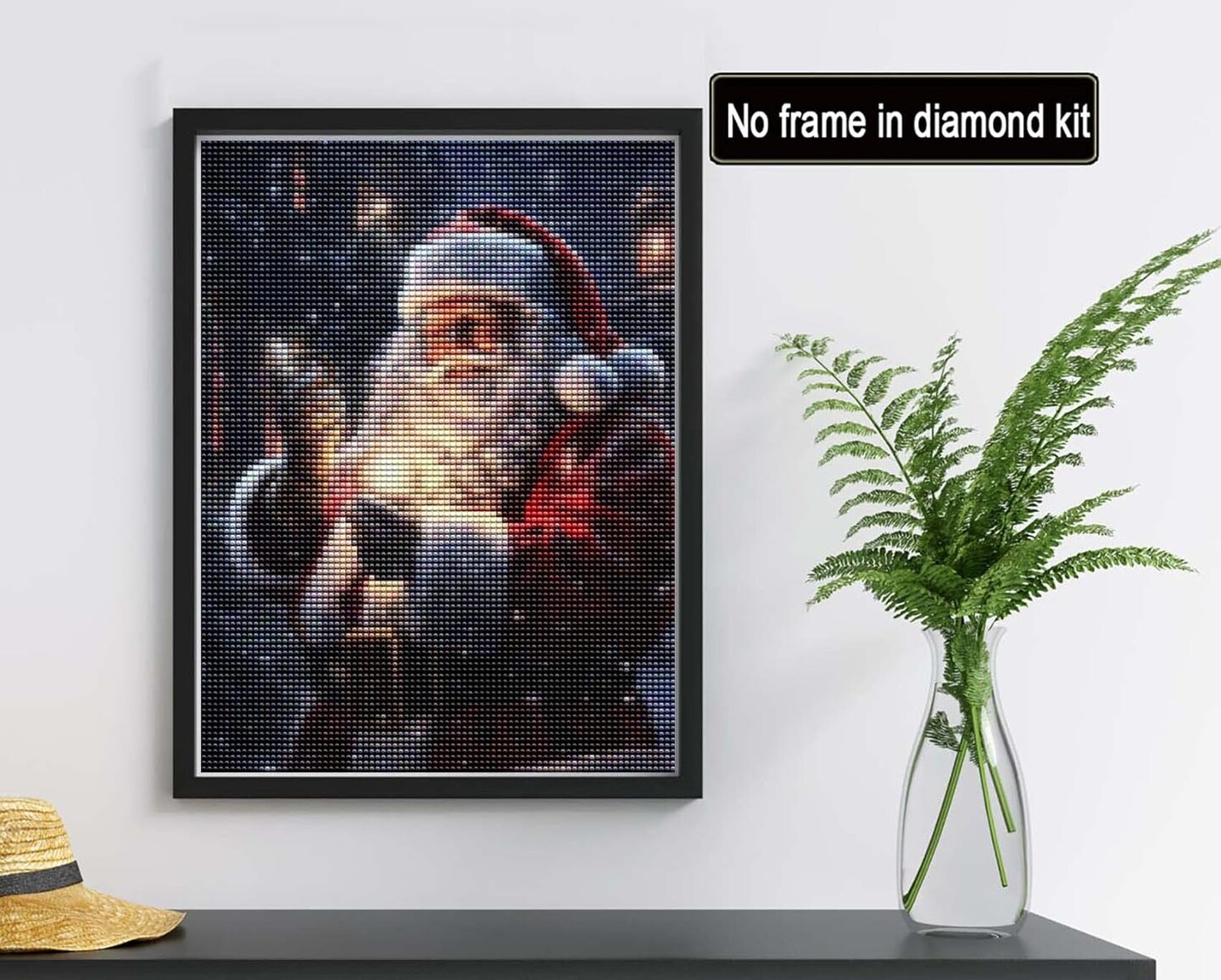 DIY Diamond Art Painting Kits for Adults Santa Claus, Diamond Art Christmas Full Drill Round Rhinestone, Cross Stitch Embroidery Canvas for Crafts Home Decor 12x16inch/30x40cm