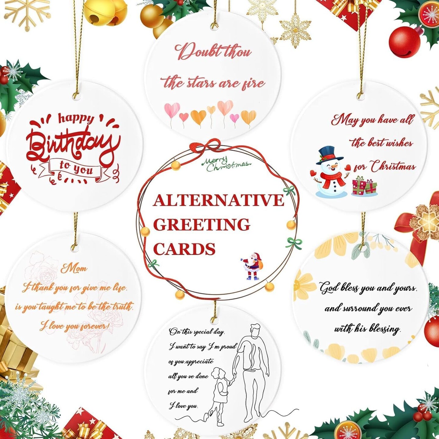 Sublimation Ceramic Ornaments – Bulk White Round Porcelain Blanks for Heat Press, Personalized Christmas Tree Keepsakes, DIY Holiday Crafts and Decorations