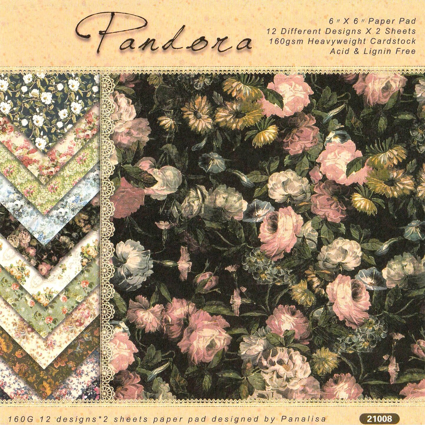 Scrapbook Paper Pack 6x6, 24 Sheets Vintage Scrapbooking Paper Floral Paper One Single-Side Decopodge Paper Supplies For Layout Junk Journal Card-Making Decorative Background Ephemera