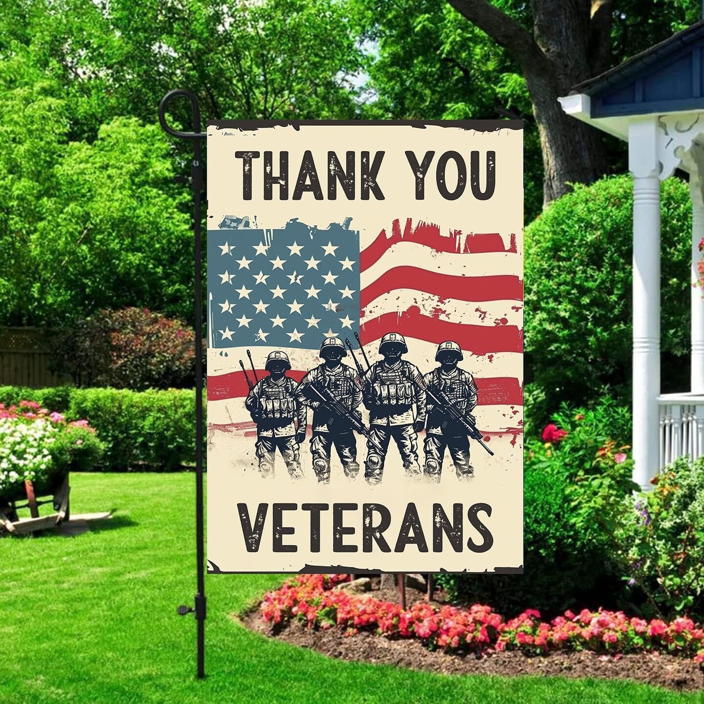 Veterans Day Garden Flag - Printed Double Sided, Thank You Veterans, Patriotic Decorations, Honor Your Hero