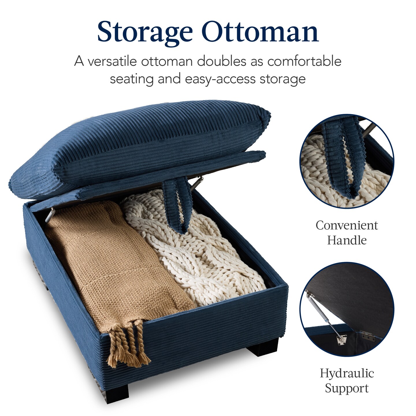Best Choice Products 82in Modular Sectional Pillowtop Sofa w/ Ottoman &#x26; Storage