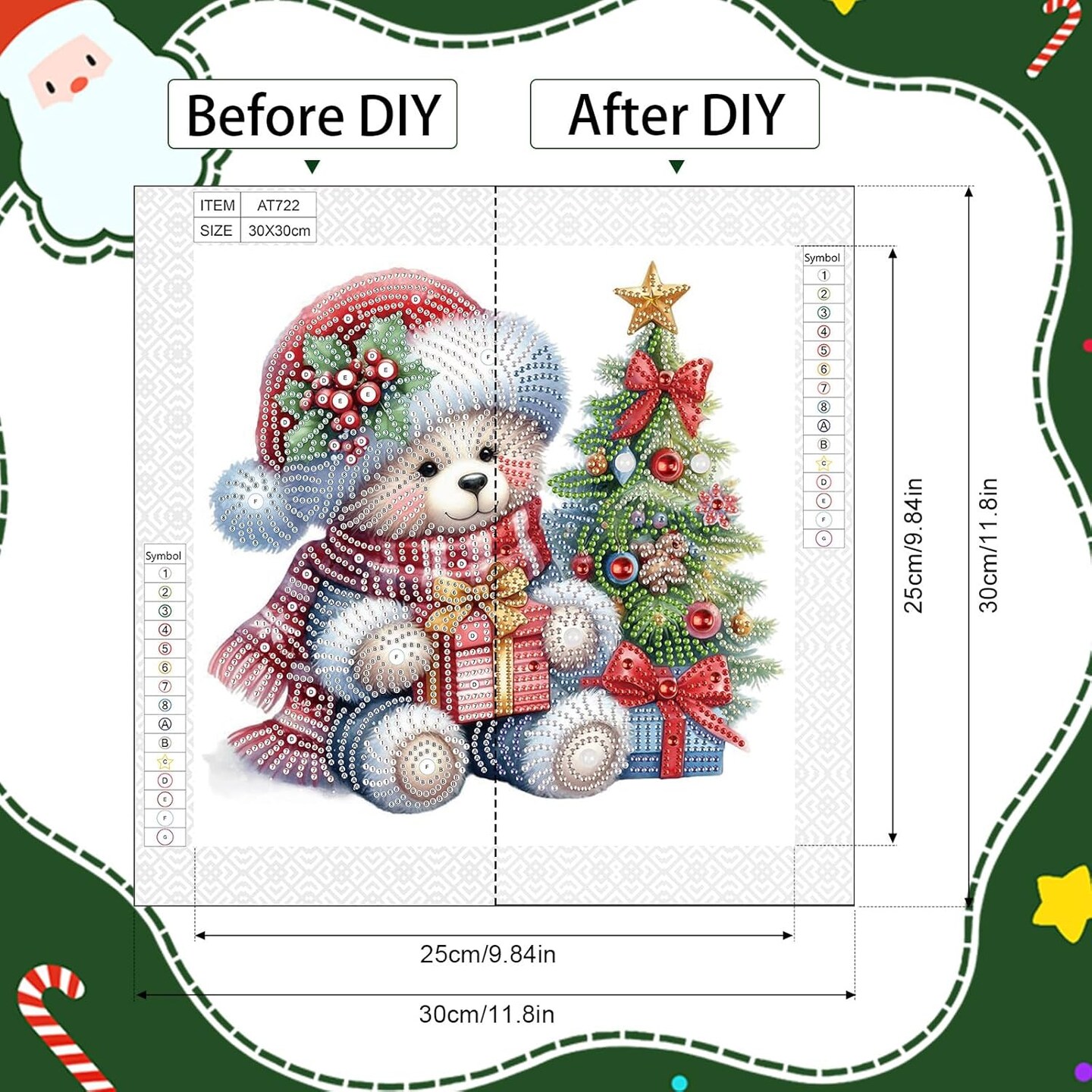 Eiflow DIY Diamant-Malerei Set – Weihnachtsschneemann Als Anhänger, Mit Speziellen Steinen & Werkzeug