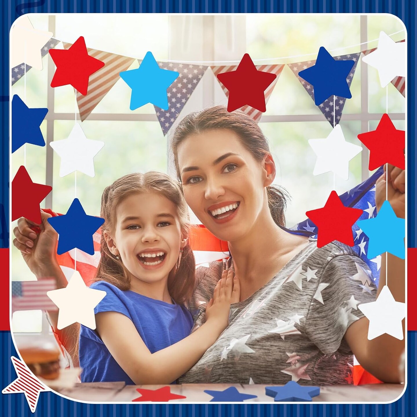 360 Pcs Red, White & Blue Paper Star Cutouts – 3.9 Inch Patriotic Die Cuts for Independence Day, 4th of July, Bulletin Boards, Classroom, Party & DIY Crafts