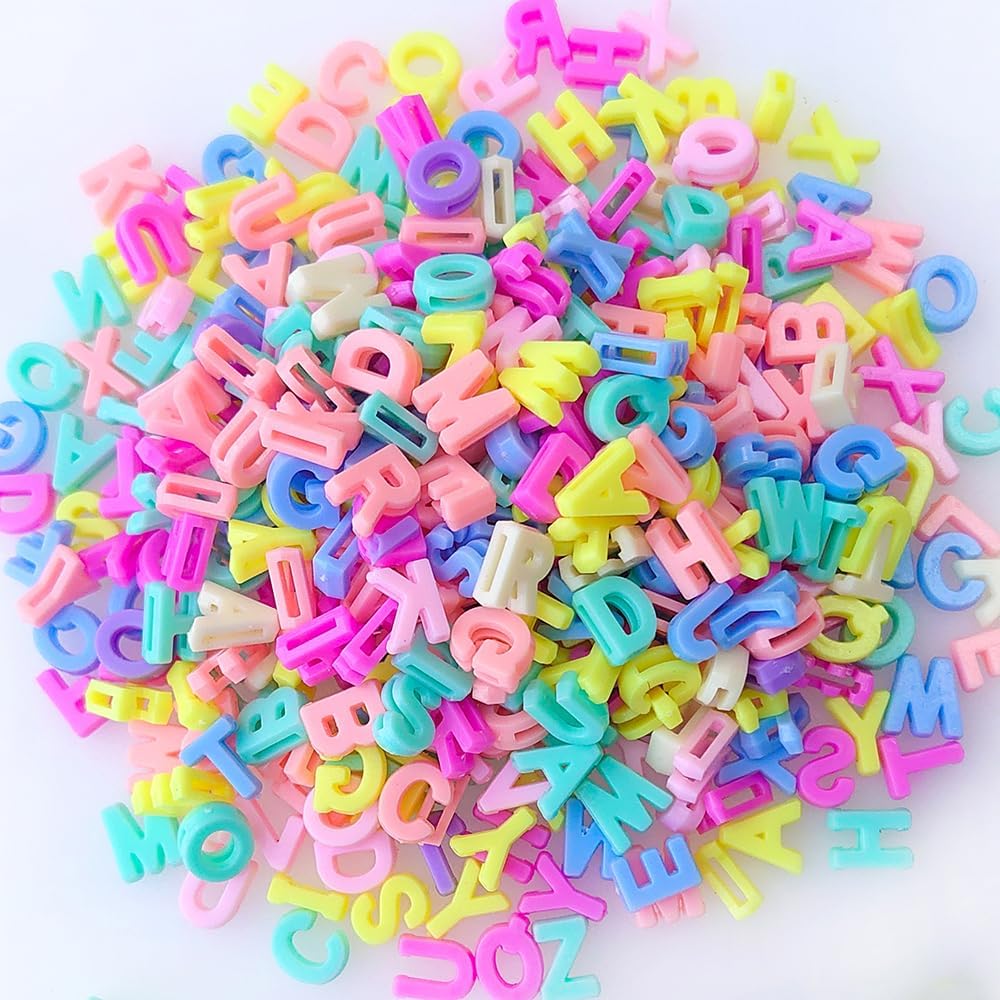 300+ PCS Large Alphabet Beads (9×12mm) – A–Z Plastic Letter Beads in Macaron Colors for Jewelry & Crafts