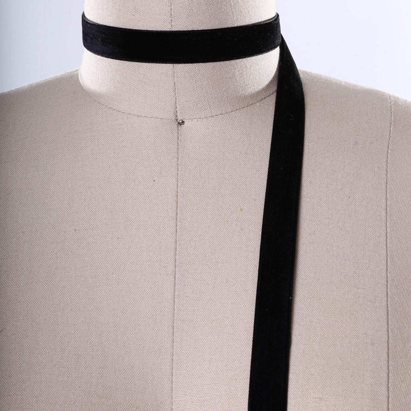 2 Yards Black Velvet Ribbon 5/8" Single Sided Thick Trim for Gowns & Accessories