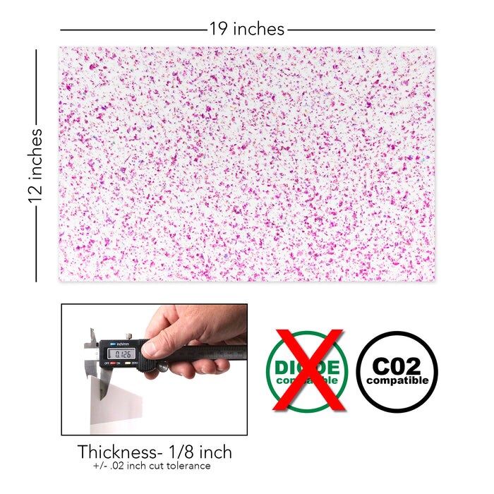 Glitz Acrylic 2.6mm (1/8th Inch), 12x19 inch | CO2 Laser & CO2 Glowforge Ready, Special Pattern Cast Acrylics, Craft Closet Brand