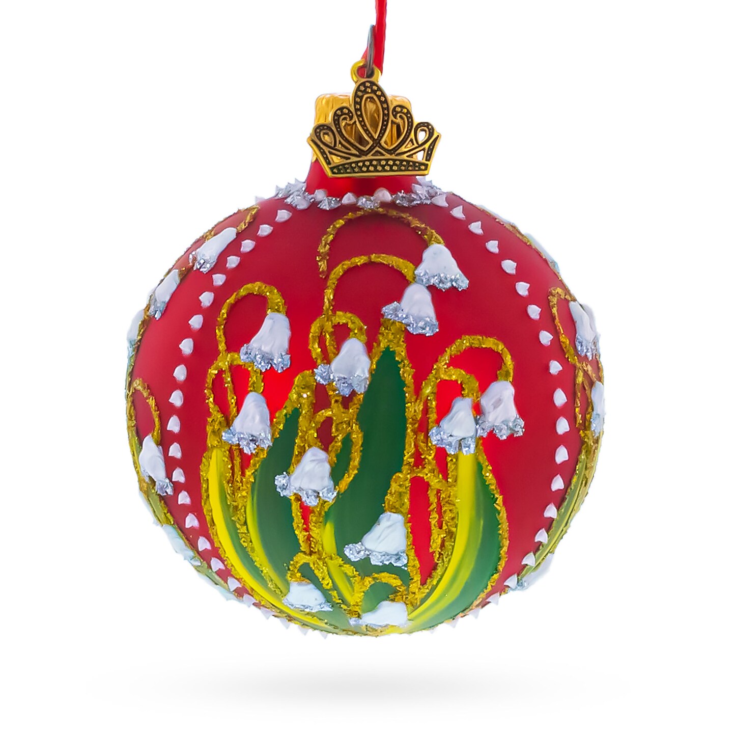 1898 Lilies of the Valley Royal Glass Ball Christmas Ornament 2.4 ...