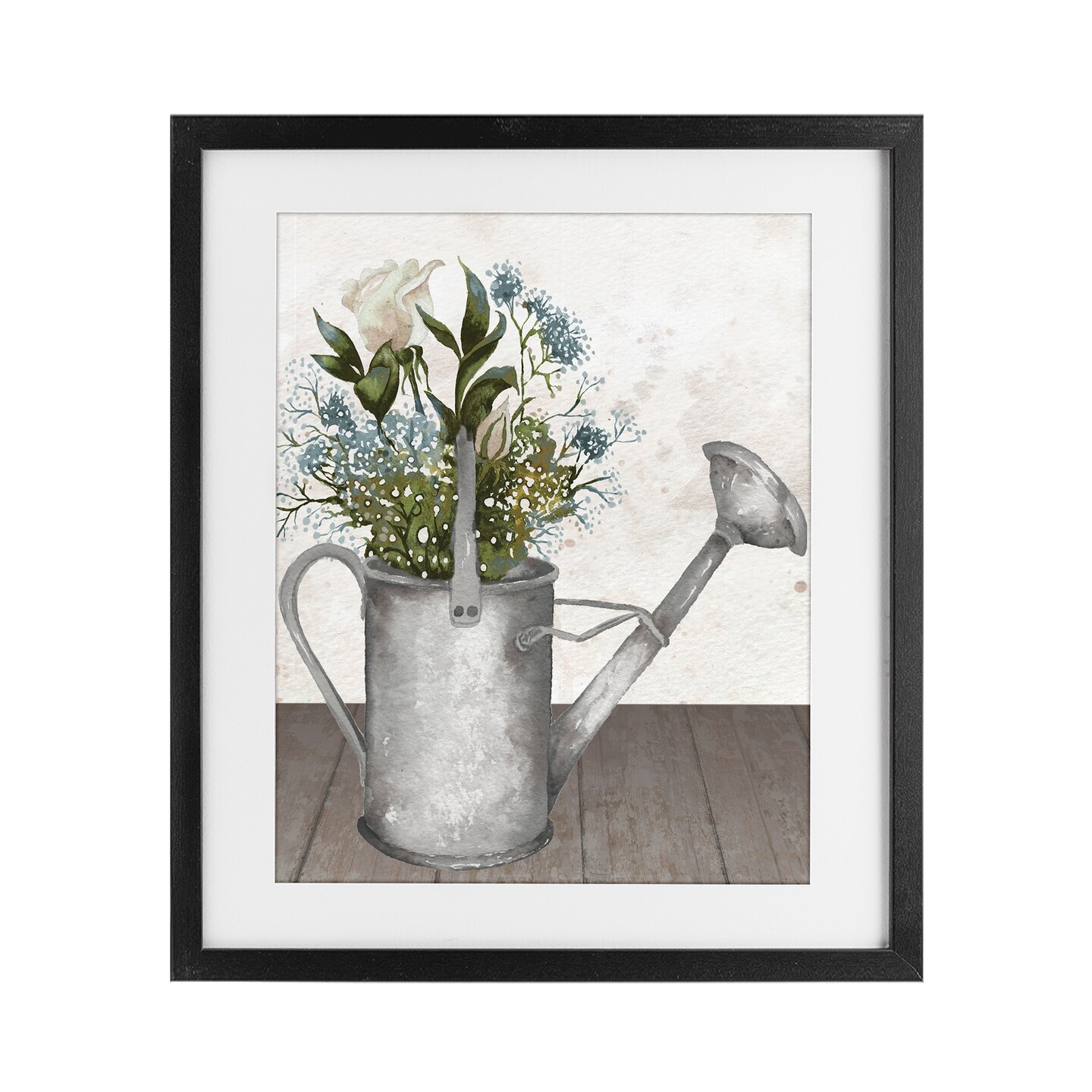 Stupell Industries Floral Pitcher Watering Can Framed Print Under Glass, design by Elizabeth Medley