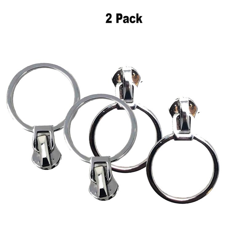 Zipper Pull &#x2013; Glossy Round Metal O Ring 5MM in Nickel