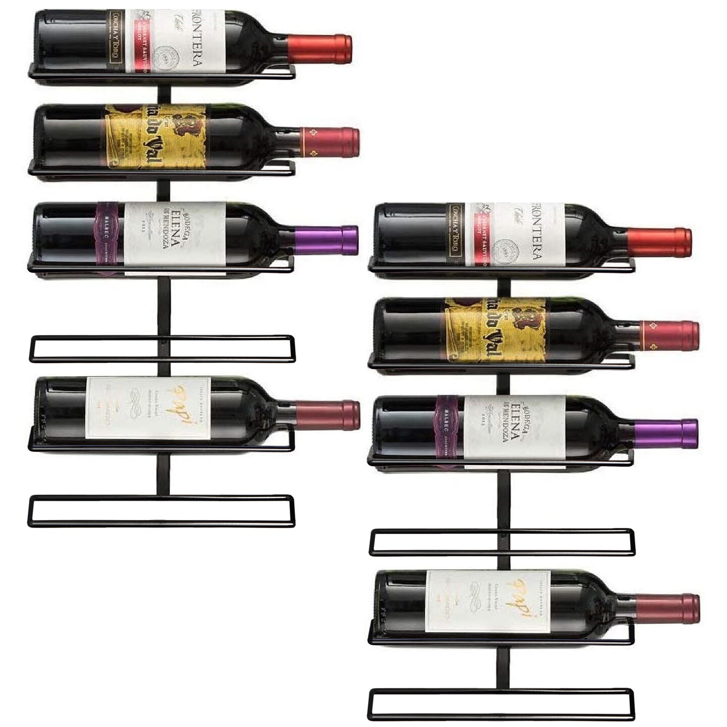 Sorbus Black Metal Wine Rack Bottle Holder - for Home Bar, Kitchen