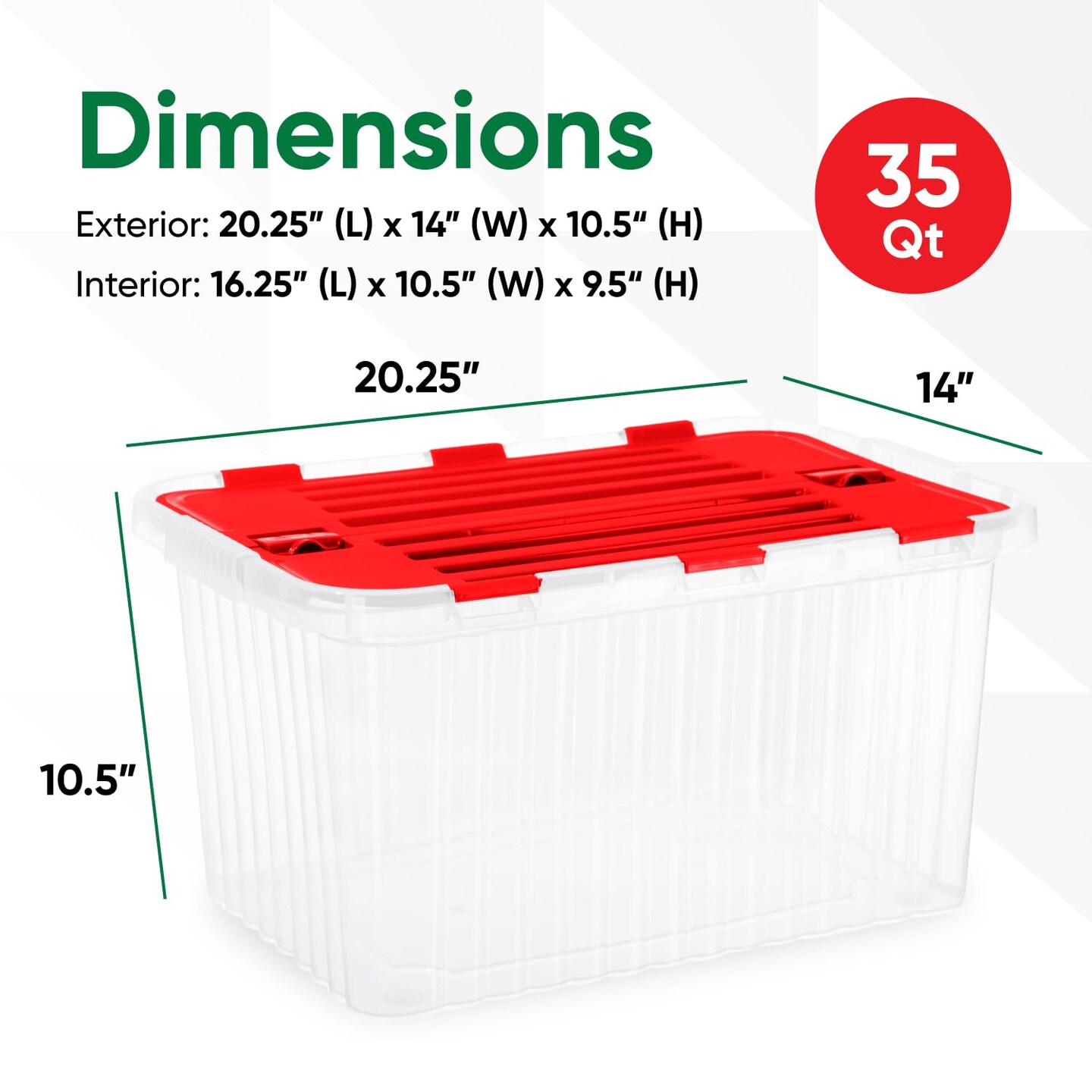Superio Storage Box with Hinged Lids, Plastic Container Bins for Organizing with Attached Lid, Stackable Crates, BPA Free, Organizers for Home, Office, Dorm