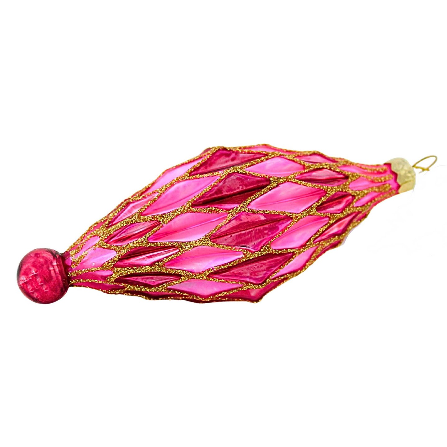 Cody Foster 4.5 Inch Midcentury Diamonds Small Christmas Tree Ornament , Christmas Decor Waffle Honeycomb Drop