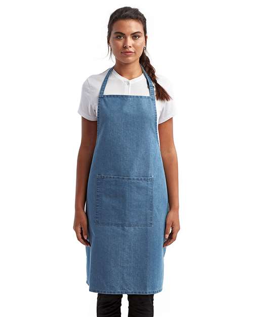 Artisan Collection by Reprime® Recycled Pocket Bib Apron Durable Eco Friendly Adjustable Neck Strap