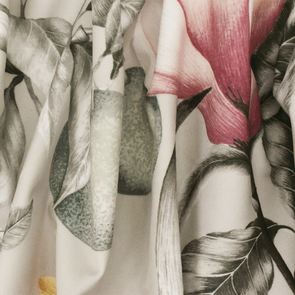 Khaki-Yellow-Multi Floral Printed Faux Suede Poly Home Decorating Fabric By the Yard