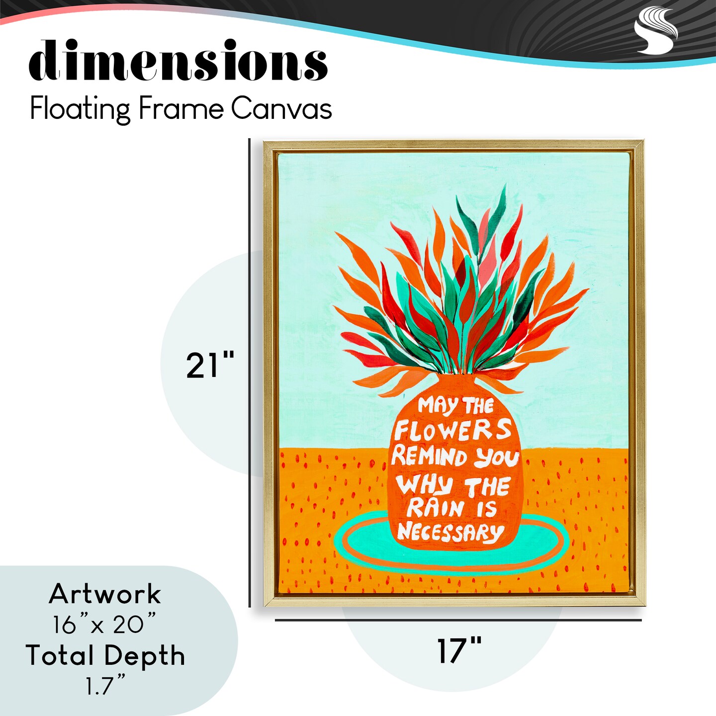 Stupell Industries Flowers Remind Rain Is Necessary Floating Frame, design by Nabeela Rumi