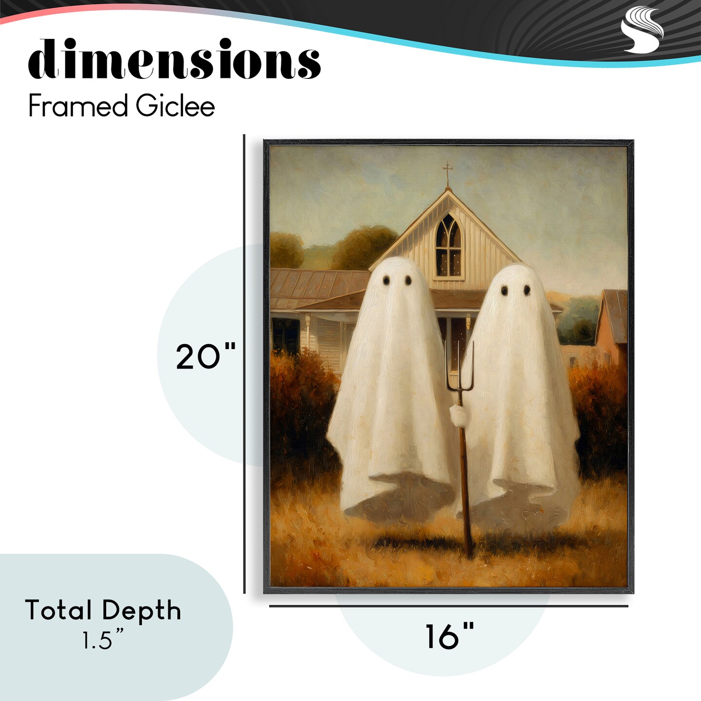 Stupell Industries American Gothic Ghosts Framed Giclee, design by Arlington Prints