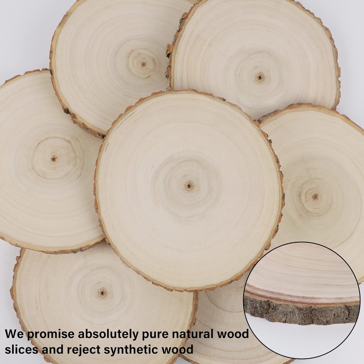8 Pcs Large Unfinished Wood Slices