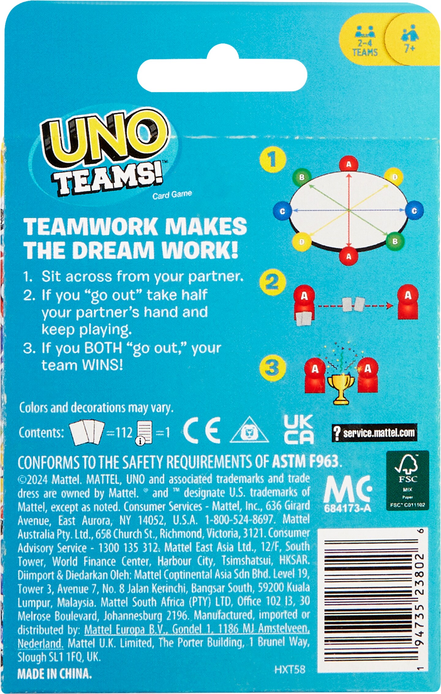 Mattel Games - UNO: Teams  [COLLECTABLES] Card Game, Table Top Game