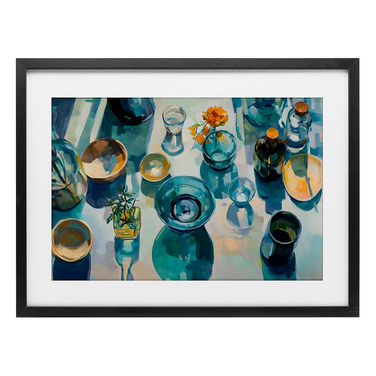 Stupell Industries Glass Breakfast Table Setting Black Framed Print Under Glass, design by Creative Studio