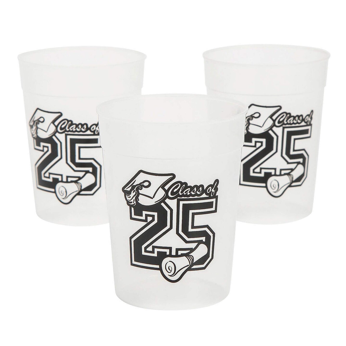 8 oz Class of 2025 Glow in the Dark Disposable Plastic Cups 12 Pack