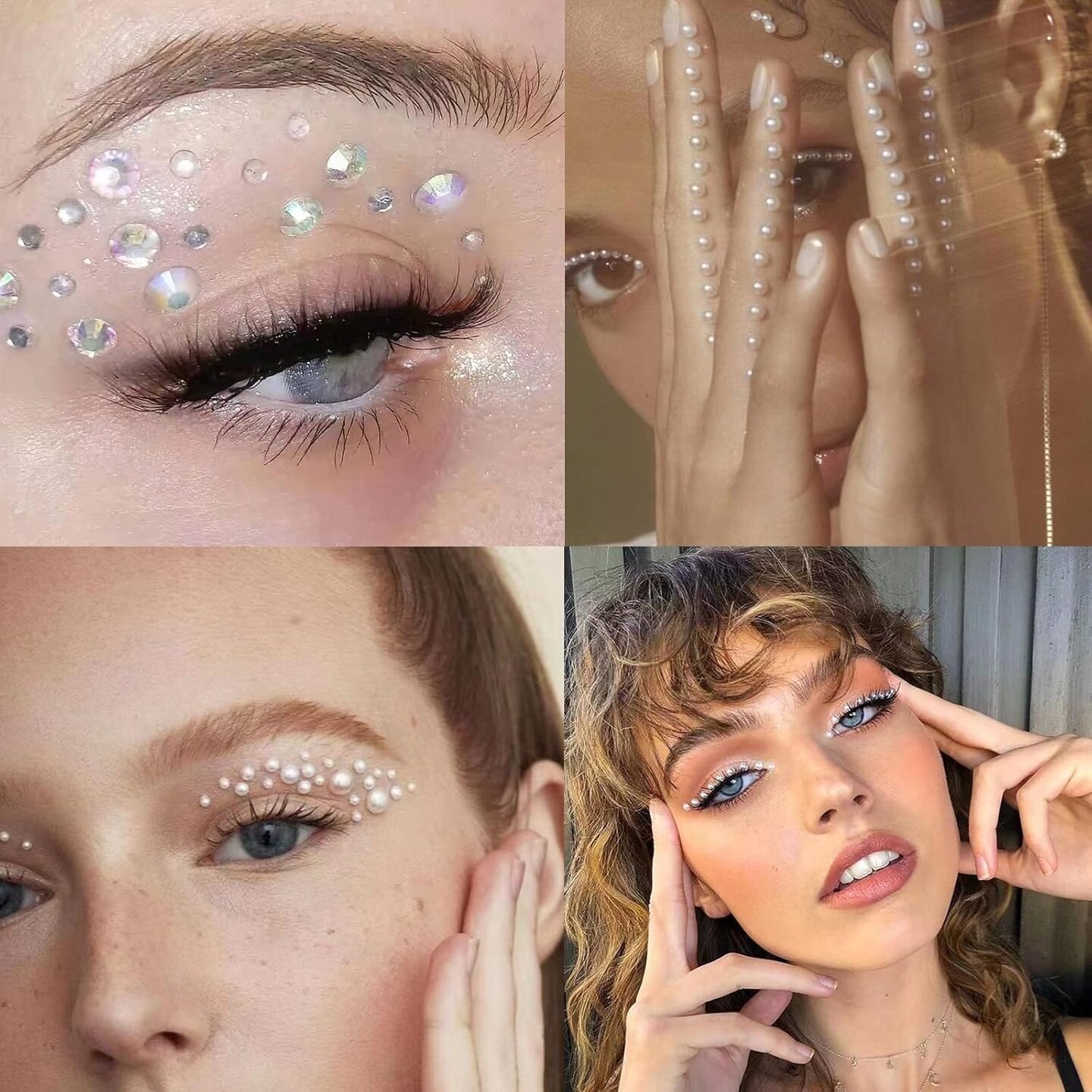 660Pcs Face Gems Hair Gems, Self-Adhesive Face Jewels Eye Jewels Rhinestones 3/4/5/6 mm DIY Face Gems Stick on, Halloween Makeup Gems Rave Accessories for Face Eyes Makeup Body, Crafts