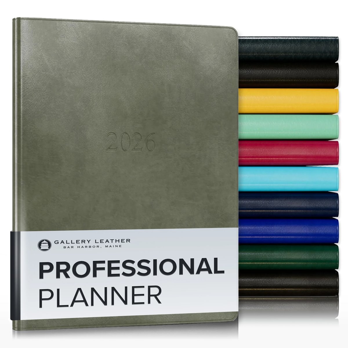 Gallery Leather Professional Weekly Monthly Planner 2026, Elegantly Bound Calendar Planner and Notebook with Stylish Gold-Gilded Page Edges, 12 Months - 9 x 7 "