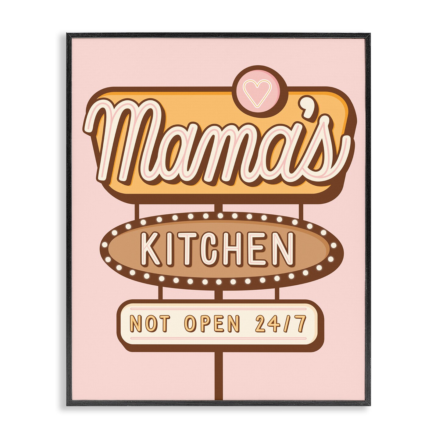 Stupell Industries Retro Mama's Kitchen Framed Giclee Wall Art Design by Jalynn Heerdt