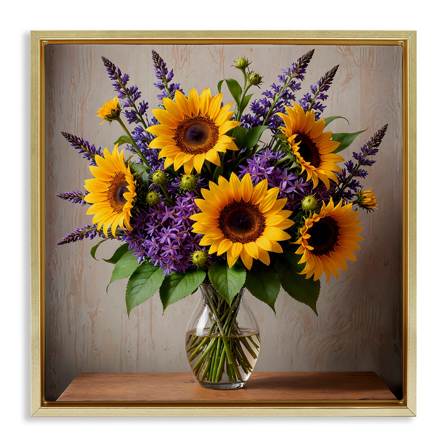 Stupell Industries Sunflower & Lavender Bouquet Framed Floater