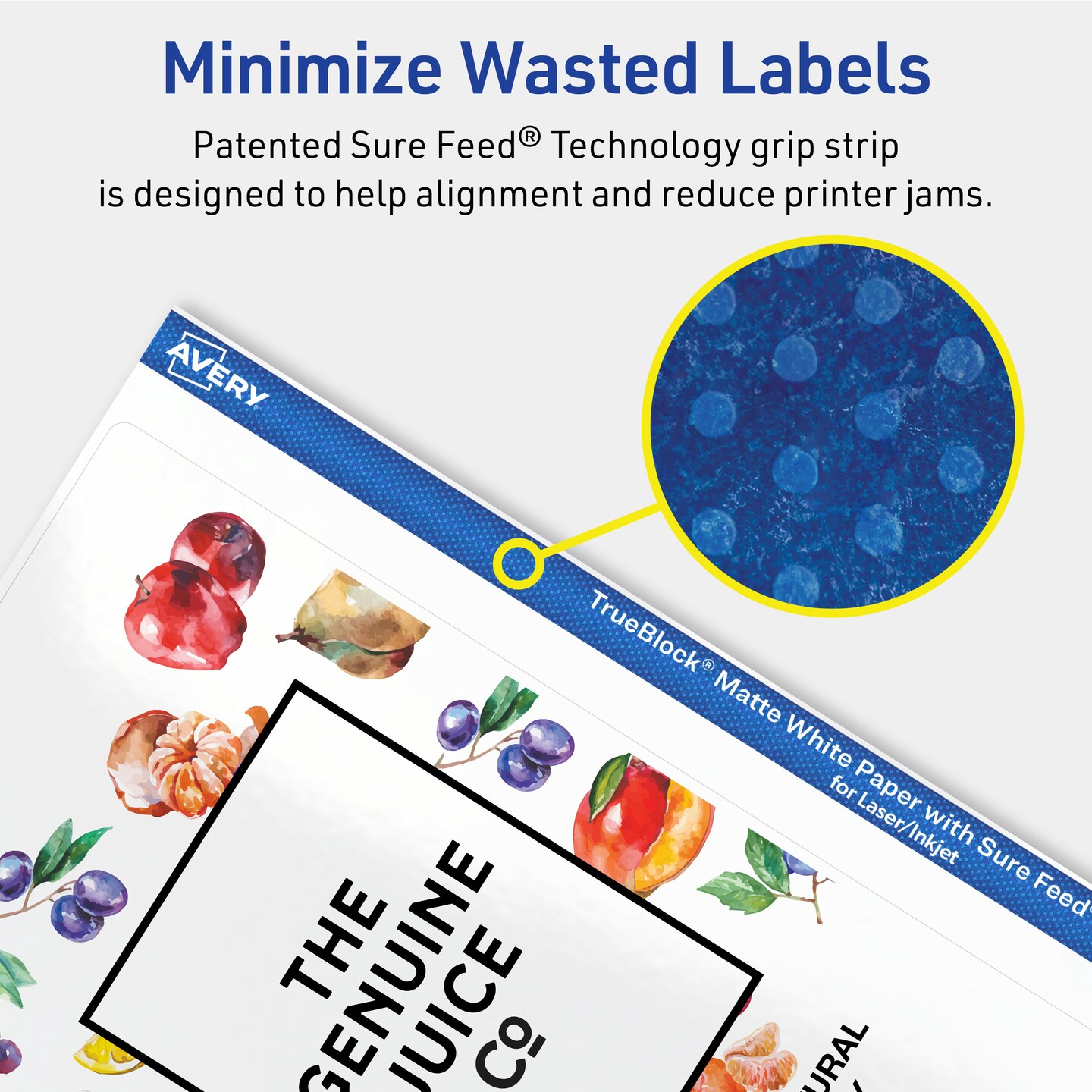 Avery TrueBlock Matte White Paper Labels,  3-1/4&#x22; x 8-3/8&#x22; Rectangle