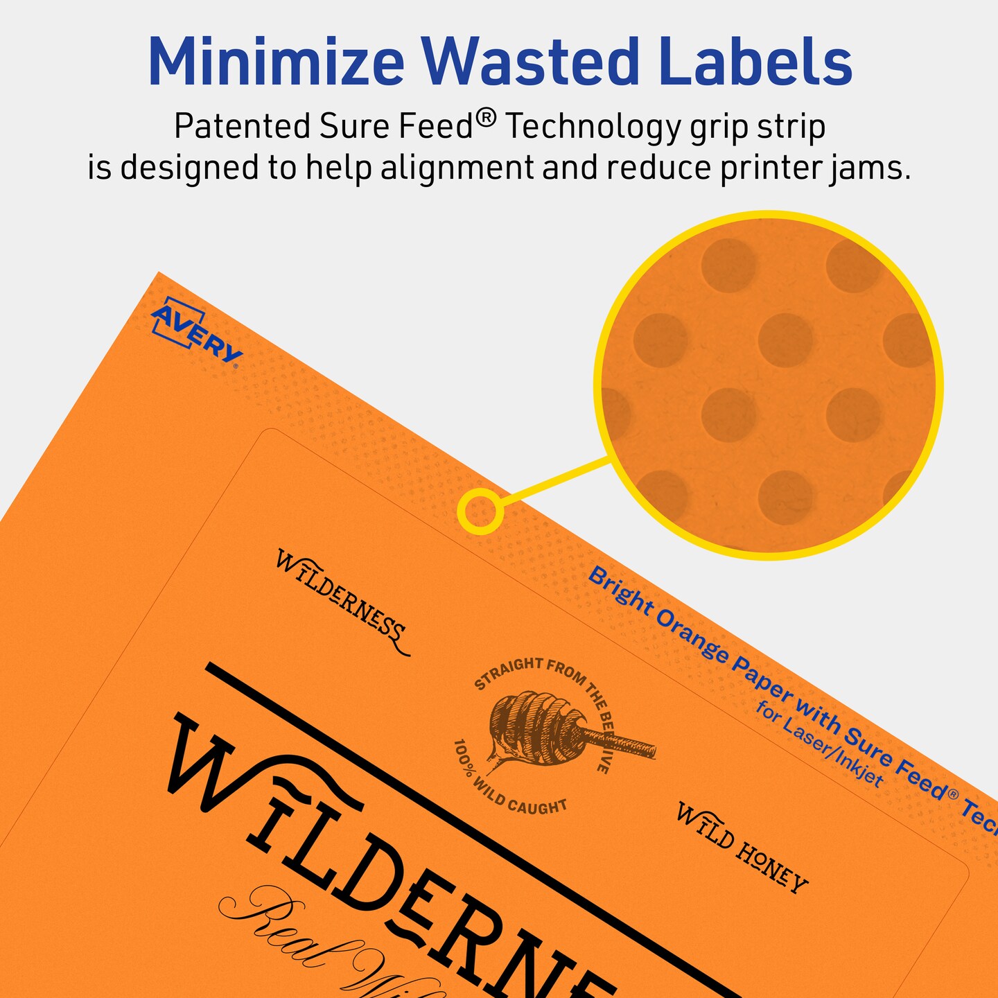 Avery Bright Orange Paper Labels, 5&#x22; x 6&#x22; Rectangle