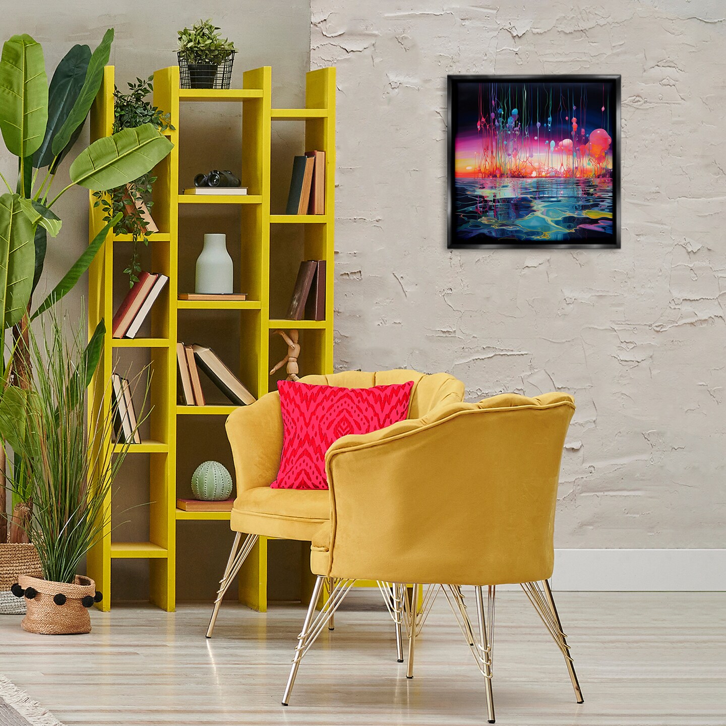 Stupell Industries Abstract Coastal Landscape Framed Floater Canvas Wall Art Design by Nuk Nalandro