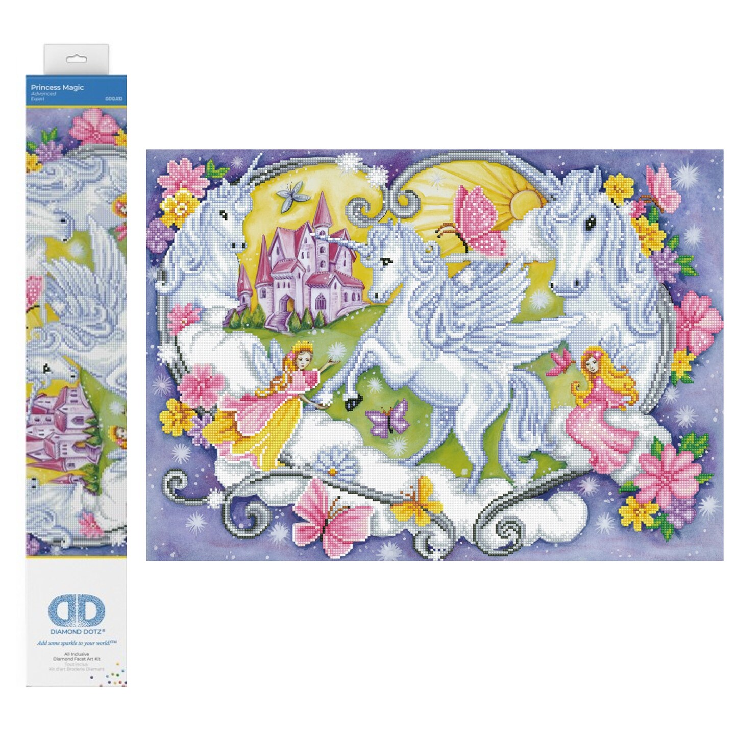 Diamond Dotz Princess Magic Unicorn Diamond Painting Kits for Adults - Diamond Art Kits a Relaxing Creative Craft Kit with Dotz Gems 18.5x26