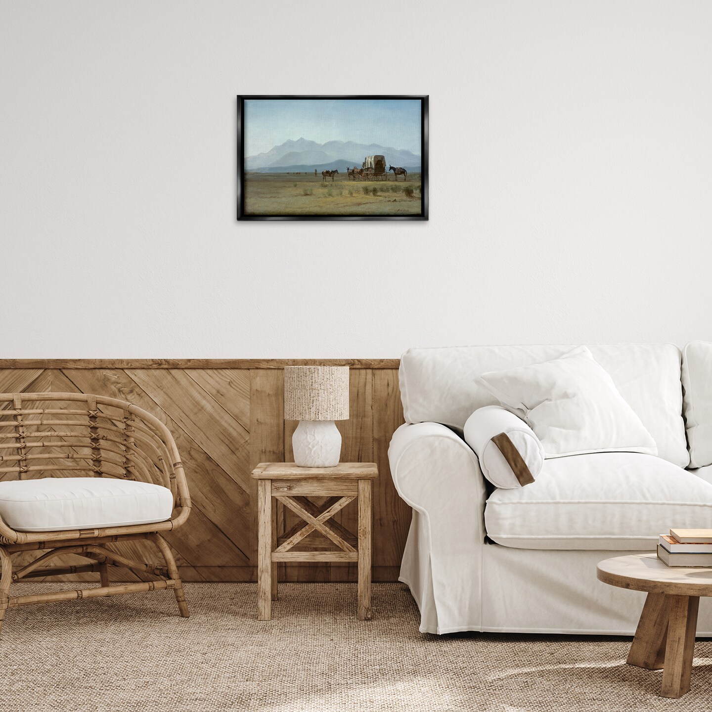 Stupell Industries Classic Bierstadt Surveyor&#x27;s Wagon Framed Floater Canvas Wall Art Design by one1000paintings