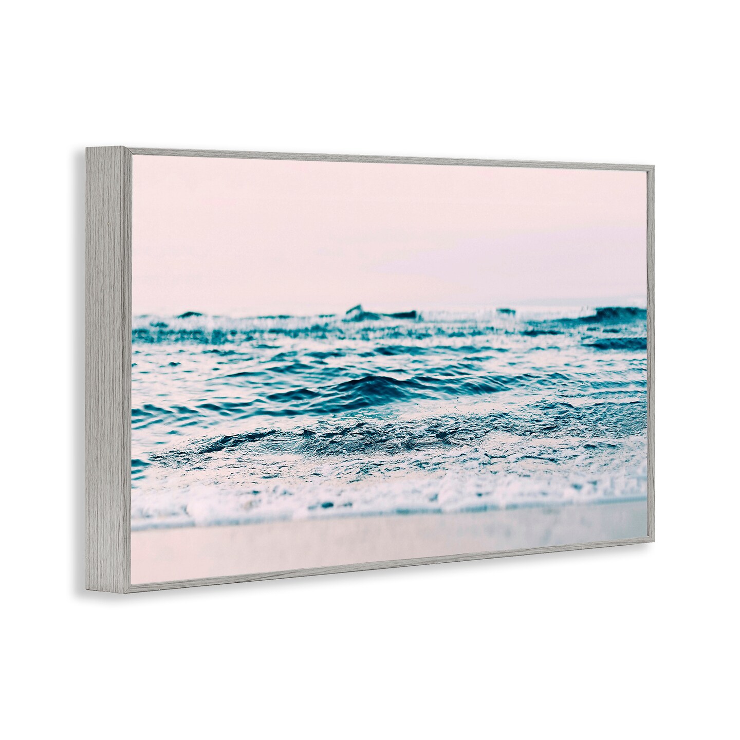 Stupell Industries Ocean Wave Blush Framed Giclee Wall Art Design by Sisi and Seb